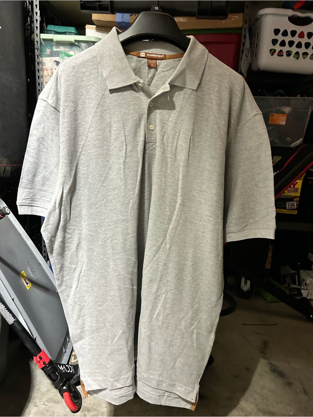 NWT Harriton Men’s 3XL Gray 100% Cotton Short Sleeve Polo Shirt